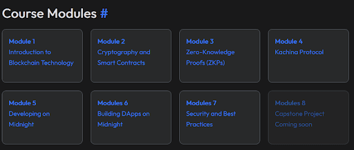 Midnight Academy Course Modules