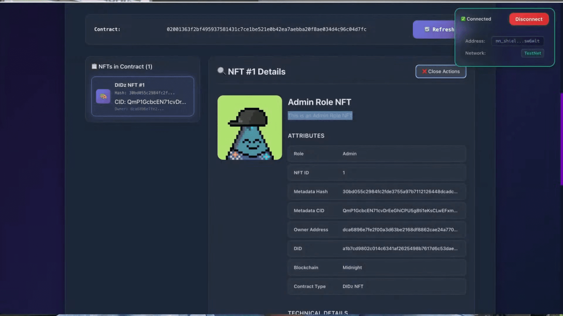 MidnightForge demonstrates decentralized identity NFT