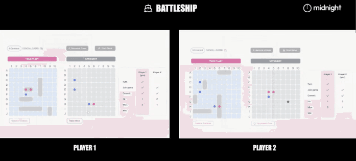 Sea battle game board from Edda Labs